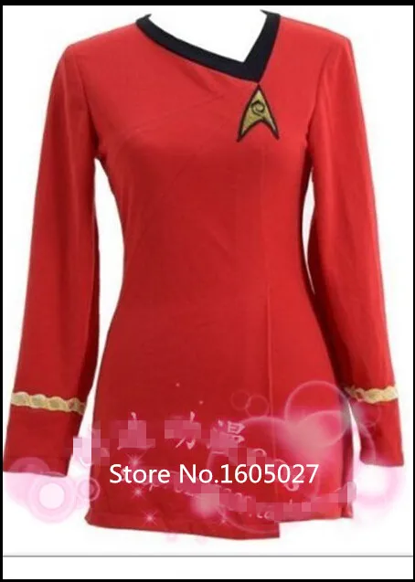 

Moive Star Trek Duty Action Figure Uniform TOS Dress Star Trek Red Dress Party Halloween Cosplay Costumes Star Trek Badge Dress