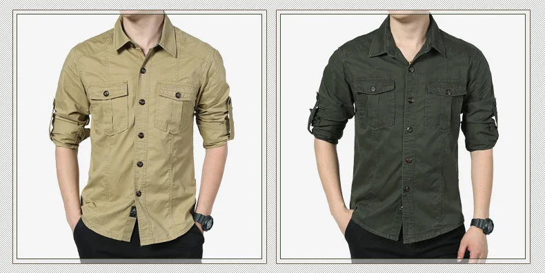 Новый Повседневное Весенняя рубашка Для мужчин Военная Униформа мужские рубашки с длинным рукавом плюс Азиатский Размеры M-4XL чистый