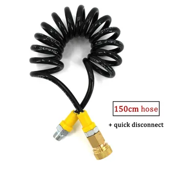 

150cm High Pressure Remote Nylon Pressure Hose Air Refilling 63Mpa M10x1 Male Thread Quick 8mm Couplers Sockets Male Plug