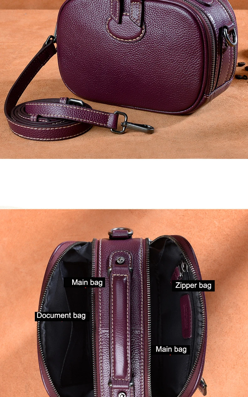 Yufang genuíno couro de vaca feminina bolsa