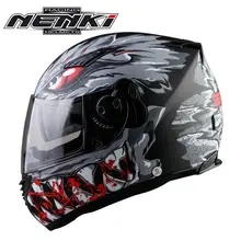 Racing Iron-ManFull Face Motorcycle Helmet Winter Spider Men Double Lens Casco Motorbike Casque Nenki 830