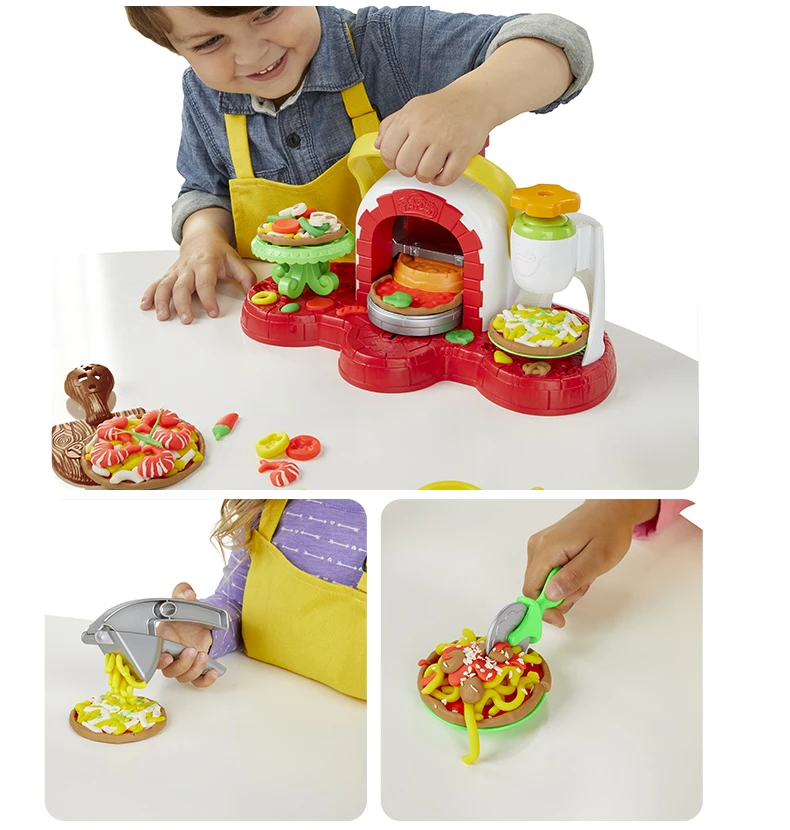 Hasbro Play-Doh штамп 'n Top печь для пиццы игрушка с 5 нетоксичными Play Doh цвета кухня творения составная глина для детей забавная игра