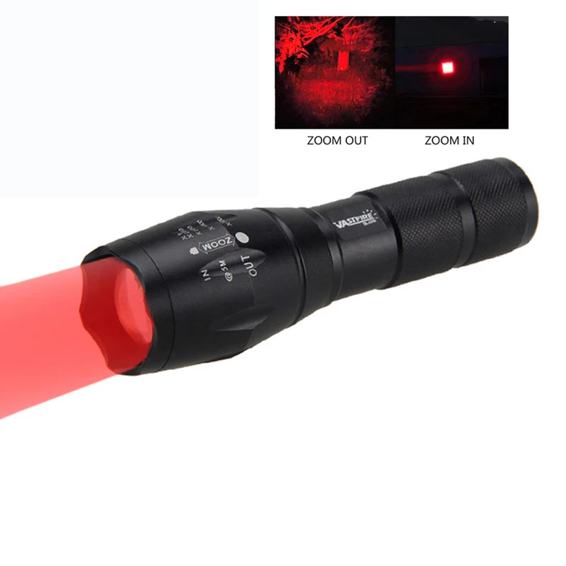 Zoomable White Green Red Focus 5000lm LED Flashlight Hunting Torch 5-modes Lamp 