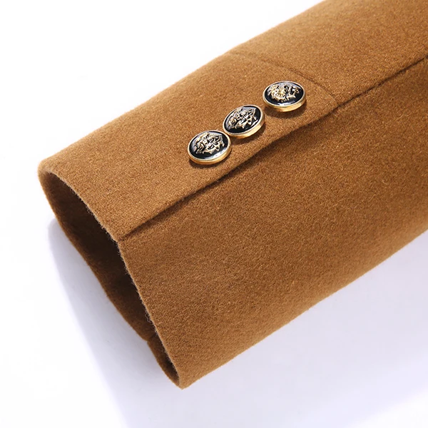 autumn winter casual slim fit stand collar scarf detachable stylish woolen overcoat jacket for men