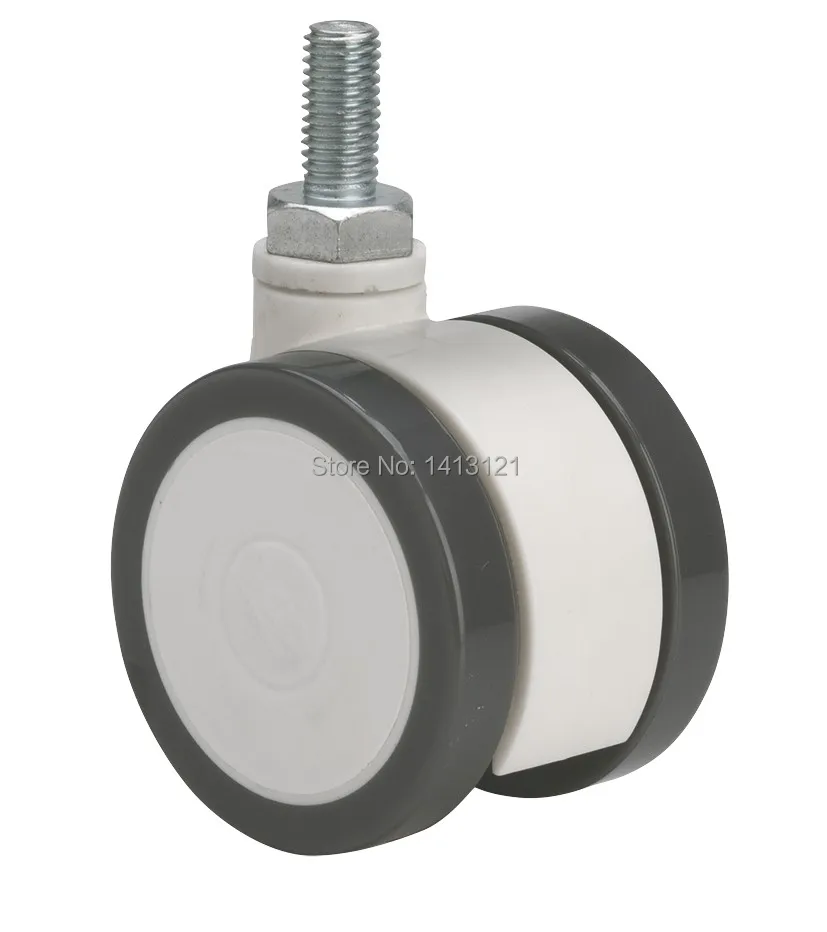 

free shipping screw furniture caster Full plastic without brake universal PU caster swivel Medical Equipment Instrument wheel