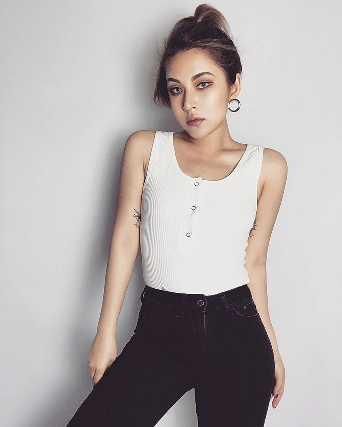 white lace bodysuit Women Sexy Button Front Ribbed Bodysuit Tank Ribbed Bodysuits Daisy Street Body In Rib With Button Detail crotchless bodysuit