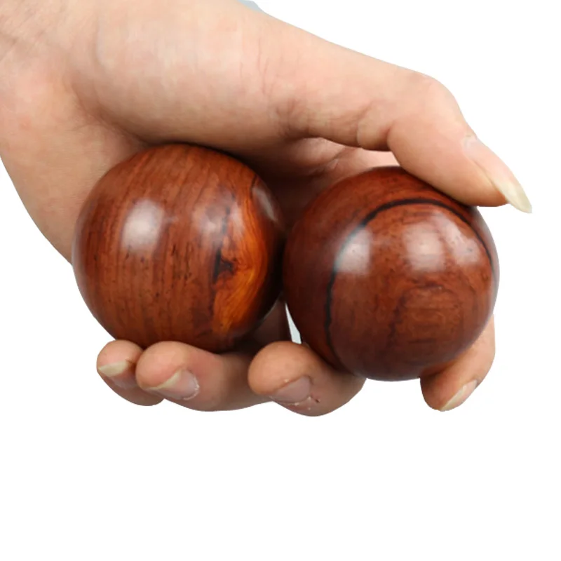 

2 pcs Wood Fitness Ball Massage GYM Ball Health Meditation Exercise Stress Relief Baoding Balls Relaxation Therapy