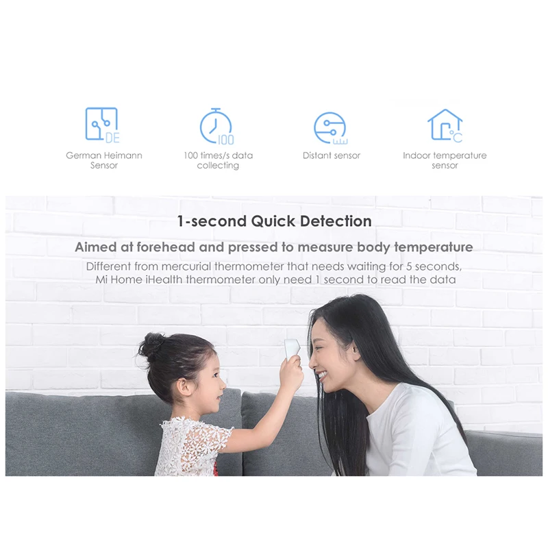  Xiaomi Mijia iHealth Thermometer LED Digital Fever Infrared baby kids Adults Elder Thermometer Non-