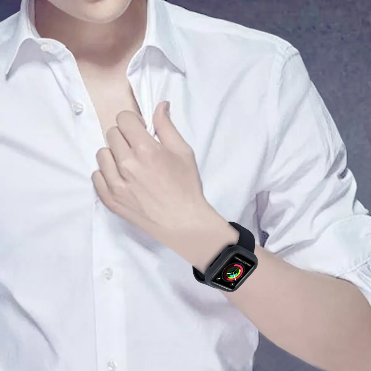 Двойной цвет Защитный силиконовый чехол для Apple Watch Series 4 Чехол iWatch мм 40 44