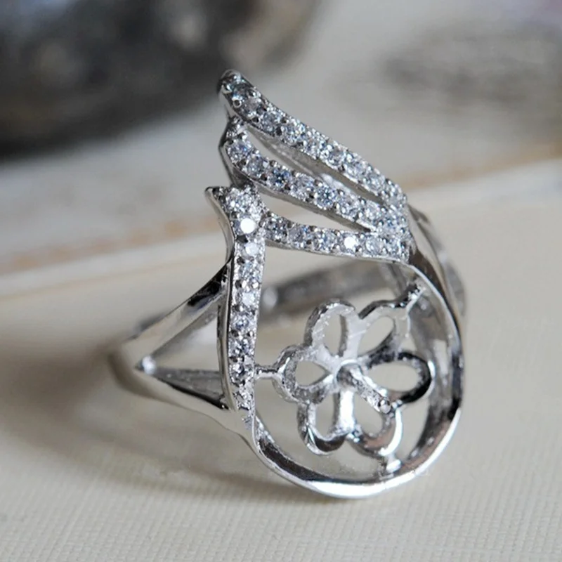 High quality 925 sterling silver Inlaid zircon flame plating Platinum