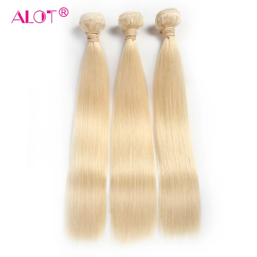 ALot Peruvian Straight 613 Blonde Human Hair Bundles 3 or 4 Pcs 10\