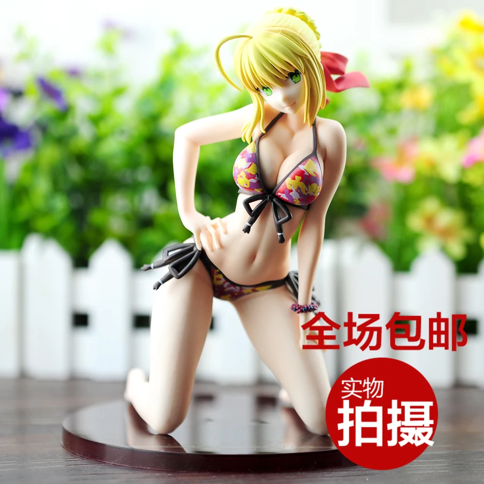 

18cm Fate EXTRA Saber Nero Claudius Swimsuit Sexy PVC Action Figure Collectible Model Toy for gift