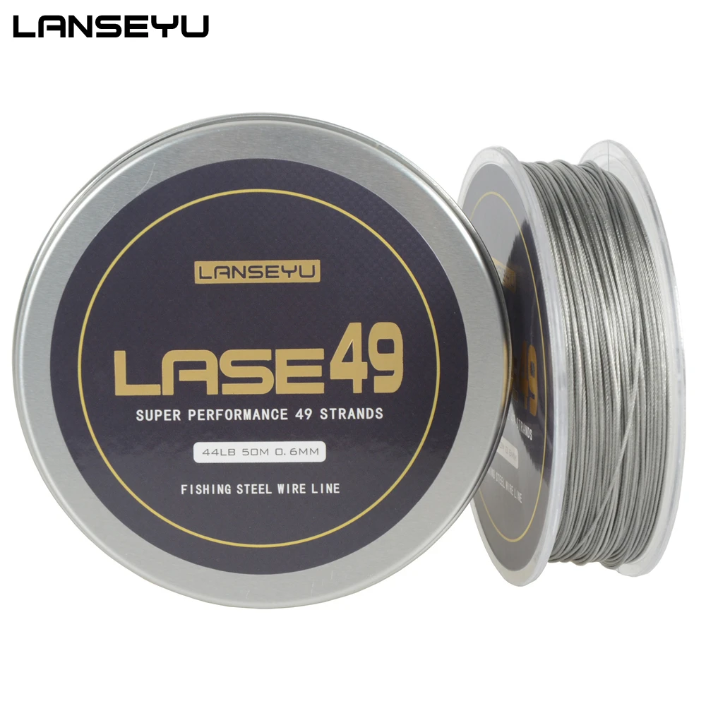 LANSEYU 50M 49 Strands Stainless Steel Wire Fishing line Wire Trace