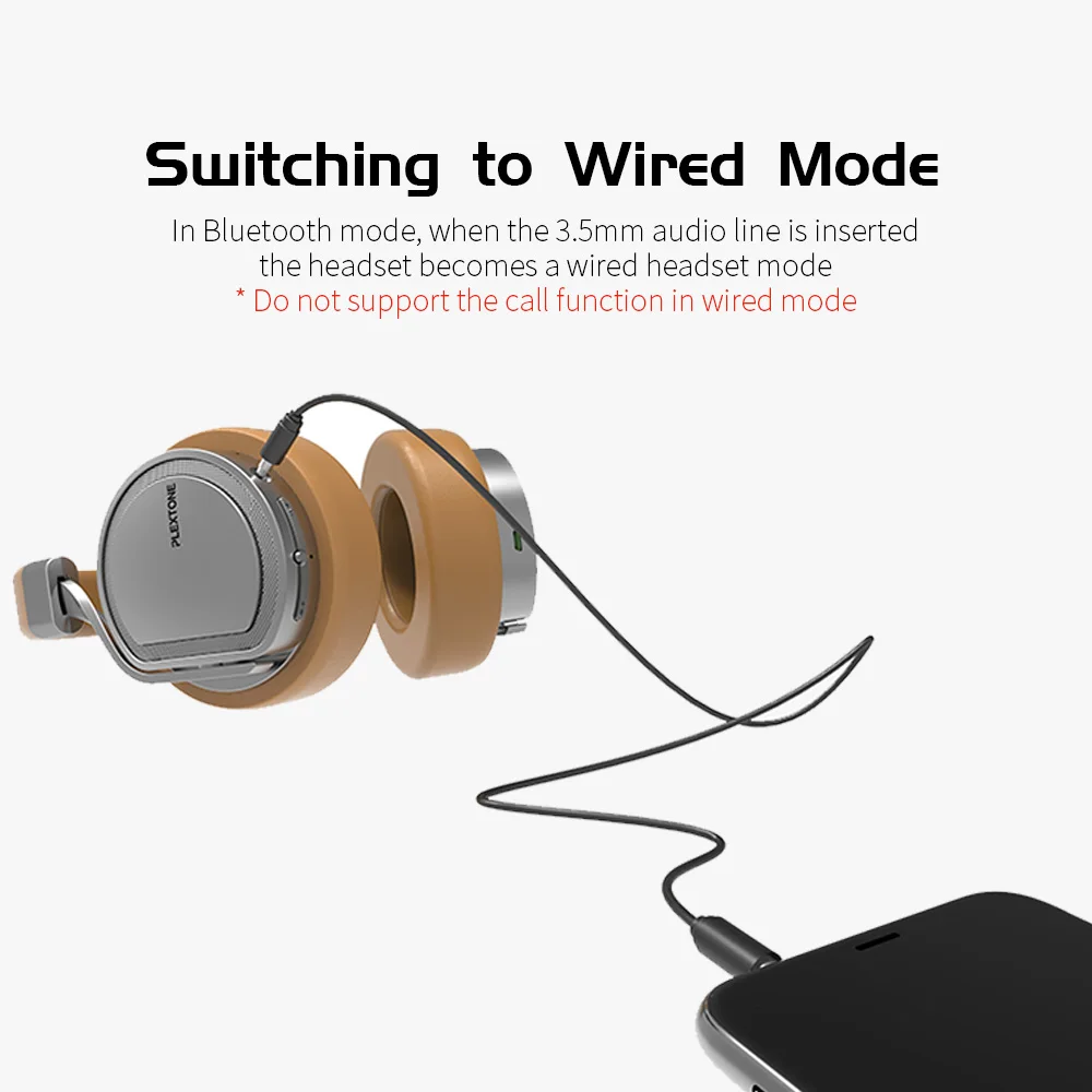 PLEXTONE BT270 Wireless HIFI Headphones Handsfree Bluetooth Headphone Bass Stereo Headset with Mic for iPhone 6/7/8/X XiaoMi LG-in Bluetooth Earphones ...