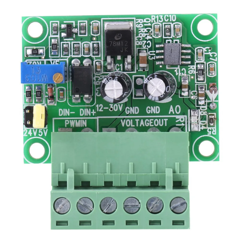 

Hot 1-3KHZ 0-10V PWM Signal to Voltage Converter Module Digital Analog Board Voltage Converter Conversion Tools