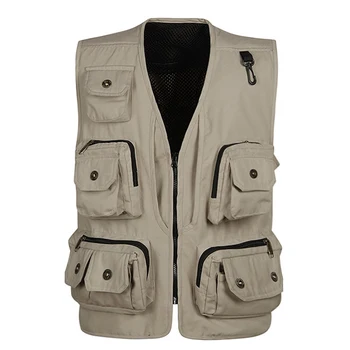 

Fashion Vests For Men Wholesale Men's Multi-pocket Photography Vest Men Casual Reporter Director Military