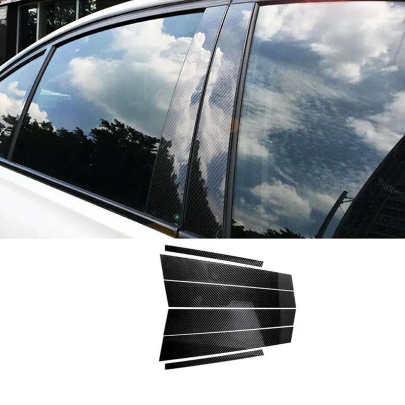 Carbon Fiber Window B Pillars Cover Decor Luxury Trim For BMW 5 Series GT F07