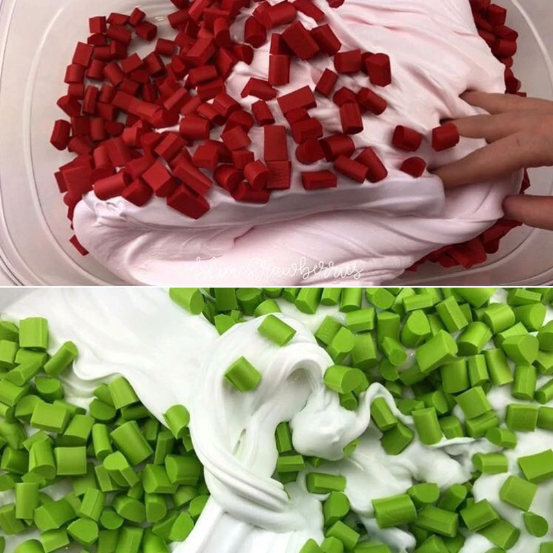 70pcs/bag 10 Colors Slime DIY Accessories Toy Foam Beads Slime Sponge Strip Slime Supplies Filler Decoration Gift Toy For Kids