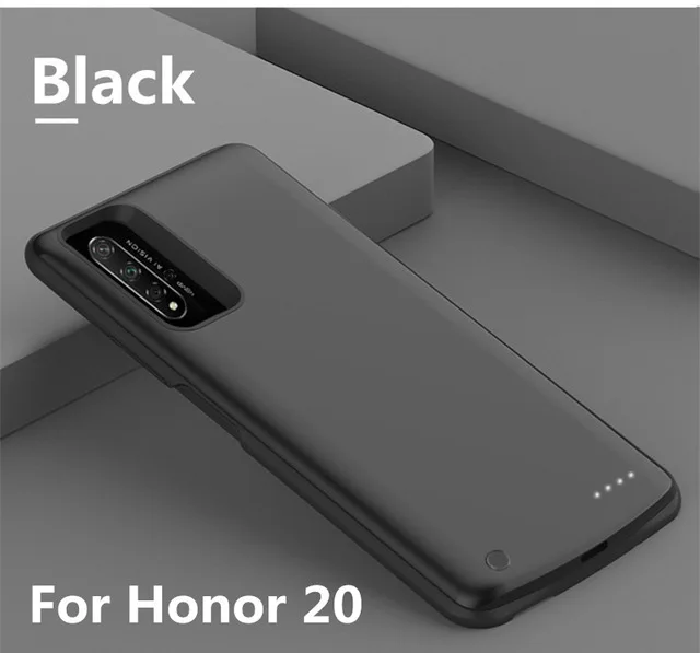 6500 мАч чехол для резервного зарядного устройства для huawei Honor 20 Pro, Расширенный чехол для аккумулятора для Honor 20, портативный внешний аккумулятор - Цвет: Black For Honor 20