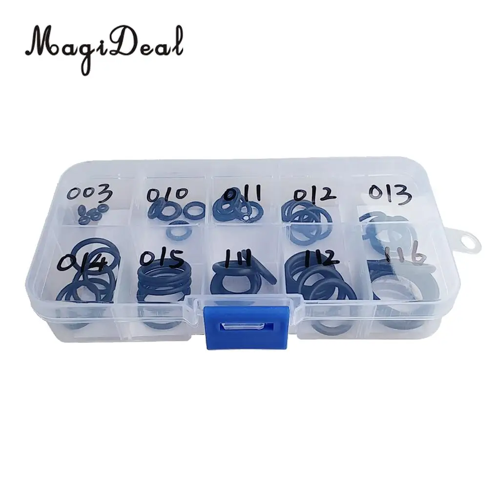 50Pcs Nitrox Scuba Diving O-Ring Kit 10 Sizes Dive Gear Equipment Tank Valve Hose Regulator Seal Rings Repair Spare Replacement