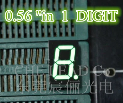 

7 Segment Pure green LED Display 0.56 inch 1 Bit Digital Tube Plastic Metal Common ANODE(Nixie tube)