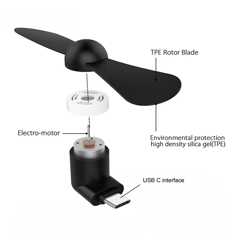 Тип-c мини USB C Телефон вентилятор для Android samsung Galaxy S8, S8 Plus, S9 Pixel, Nexus 6 p, huawei P9 P10 Plus P20 гаджеты крутой вентилятор