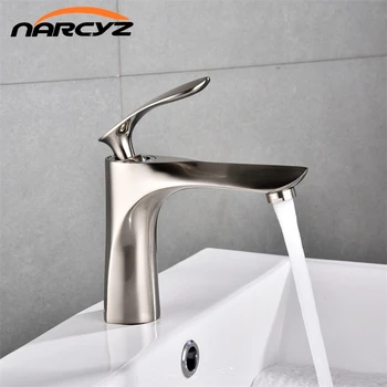 

Basin Faucets Modern Nickel Bathroom Cold and Hot Faucet Deck Mounted Waterfall Single Hole Mixer Taps Water Crane XT-424