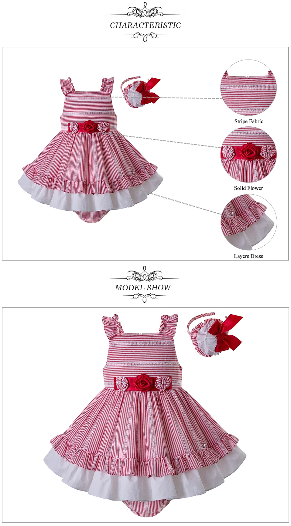 Pettigirl/Летняя одежда в красную полоску для маленьких девочек, одежда для маленьких девочек со штанами PP и головным убором, G-DMCS203-C153