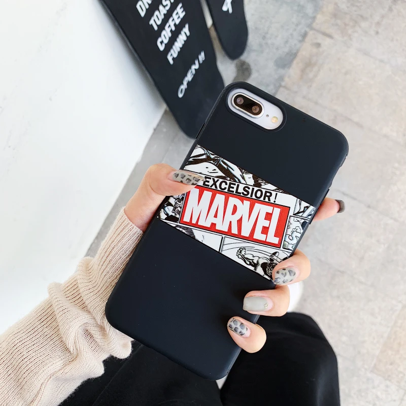 Super Cool Male Marvel Avengers Phone Case For iPhone 6 6s 7 7plus 8 8plus X XS Matte Silicone Superman Batman Cases Coque