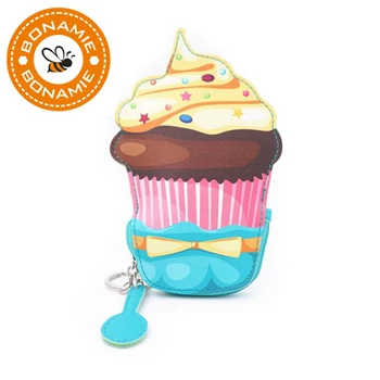 

BONAMIE Creative Sweetmeats Design Women Purses Ice Cream Cake PU Coin Purses Personality Simulation Cute Exquisite Card Bag