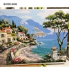 CHENISTORY – Kits de peinture par numéros de paysage de mer méditerranéenne, peinture sur toile avec cadre en bois pour cadeau de décoration murale ► Photo 2/6