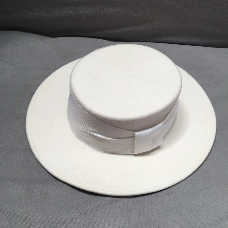 Fibonacci Quality Flat Top White Autumn Winter Fedora Hats for Women Men Wool 100% Felt Hat Hair 2019 New Accessory Cap