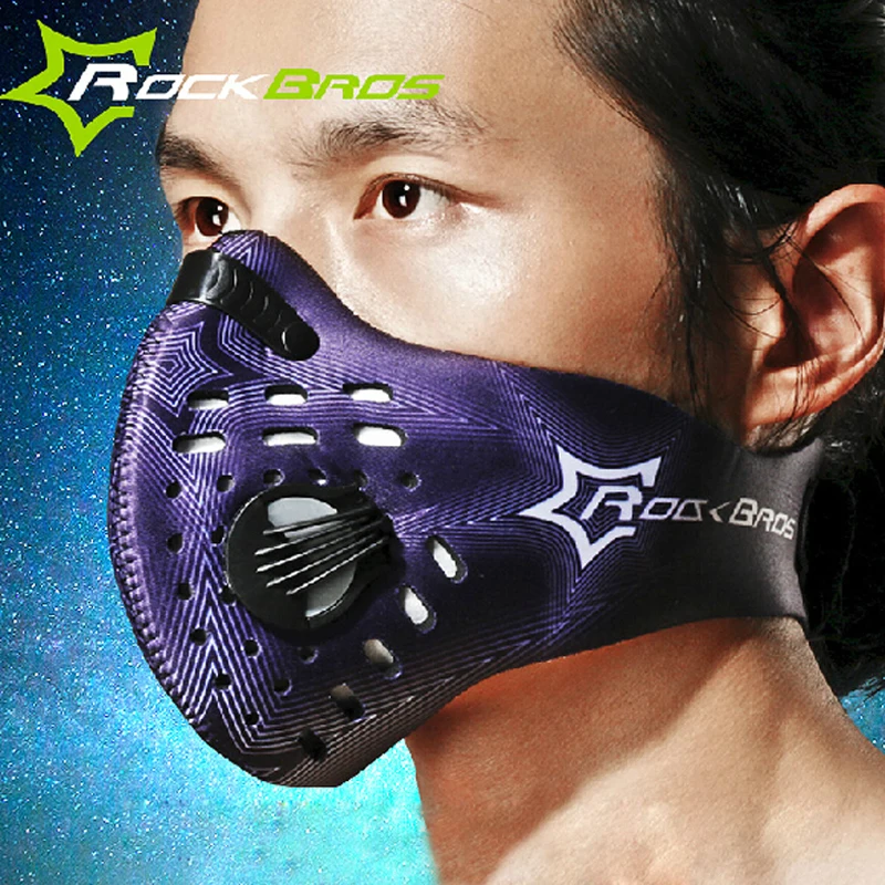

ROCKBROS Carbon Cycling Face Mask Dustproof Sport Running Training Bike Mask Filter Downhill Bicycle Mask Mascara Bicicleta