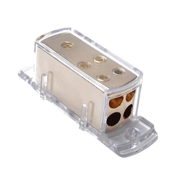 

4-Way 1X 4AWG Input 4X 8AWG Output Power/Ground Cable Splitter Distribution Block Caja de distribucion bloc