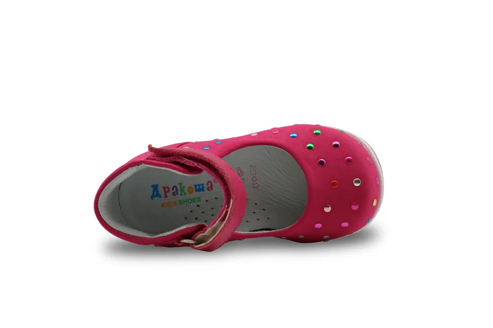 Apakowa/весенне-летняя детская обувь из натуральной кожи для девочек; детские сандалии для маленьких девочек; повседневная обувь на плоской подошве для маленьких девочек