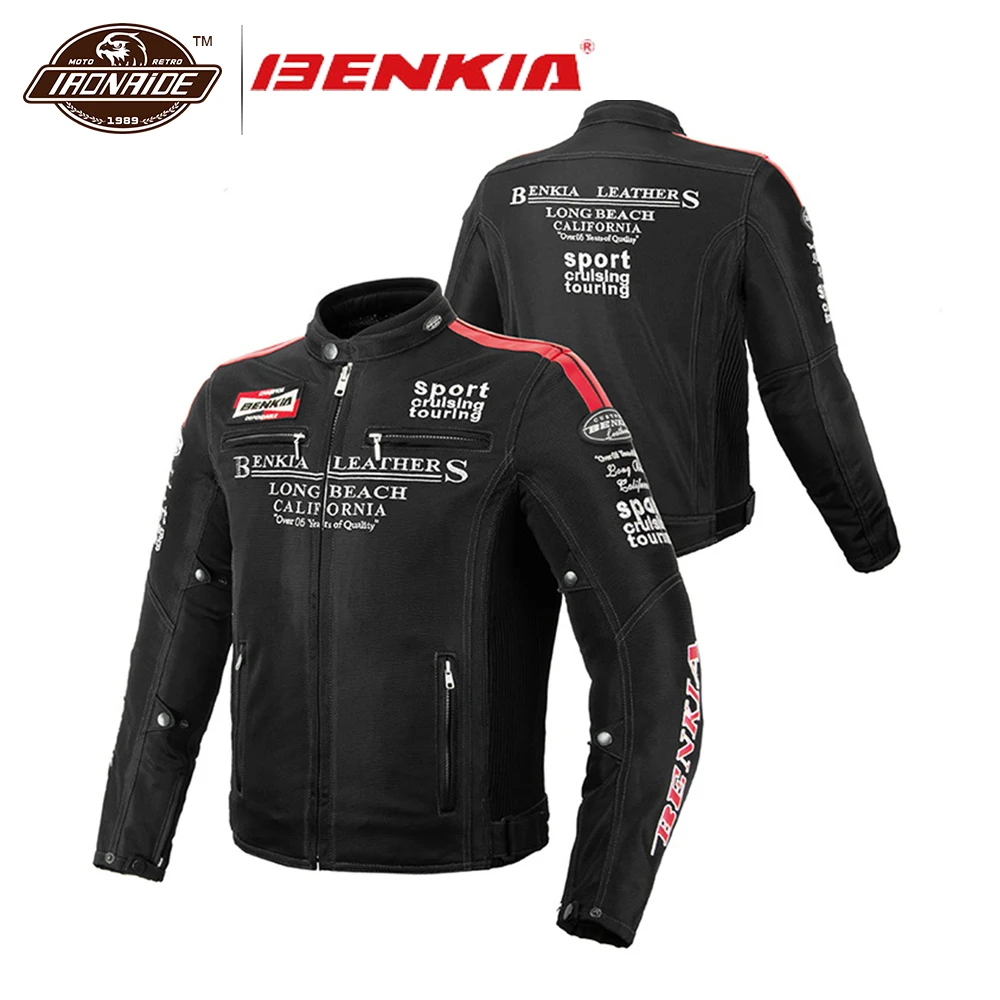 

BENKIA Men Motorcycle Jacket Spring Summer Autumn Jackets Motochaqueta Moto Protective Gear Breathable Mesh Motorcycle Clothing