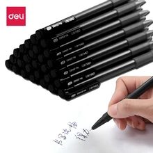 Deli 1pcs 0.7mm Black/Blue/Red Press ballpoint Oil Pen Plastic gel neutral multi-function press Ballpoint Pen School Stationery japanese pilot lkfb 80ef multi function four color red blue black and green erasable pen gel pen multi function pen 1pcs lot
