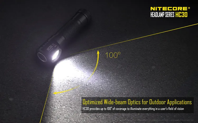 NITECORE HC30 Hc30w 18650 перезаряжаемая батарея налобный фонарь CREE XM-L2 U2 1000LM водонепроницаемый фонарик для кемпинга