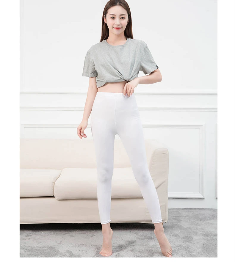 INDJXND Neon Stretch Leggings White High Waist Women Push Up High Waist Female Skinny Pencil Pants Candy Color Summer Leggings leggings