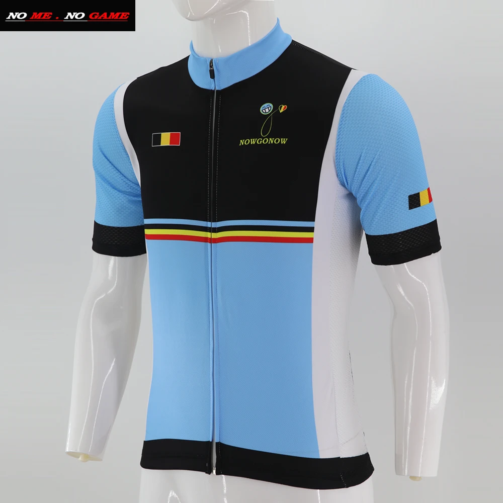 

cycling Jersey men Belgium team map bike clothing blue black cool wear short tops maillot ciclismo ropa Anti-sweat Quick dry