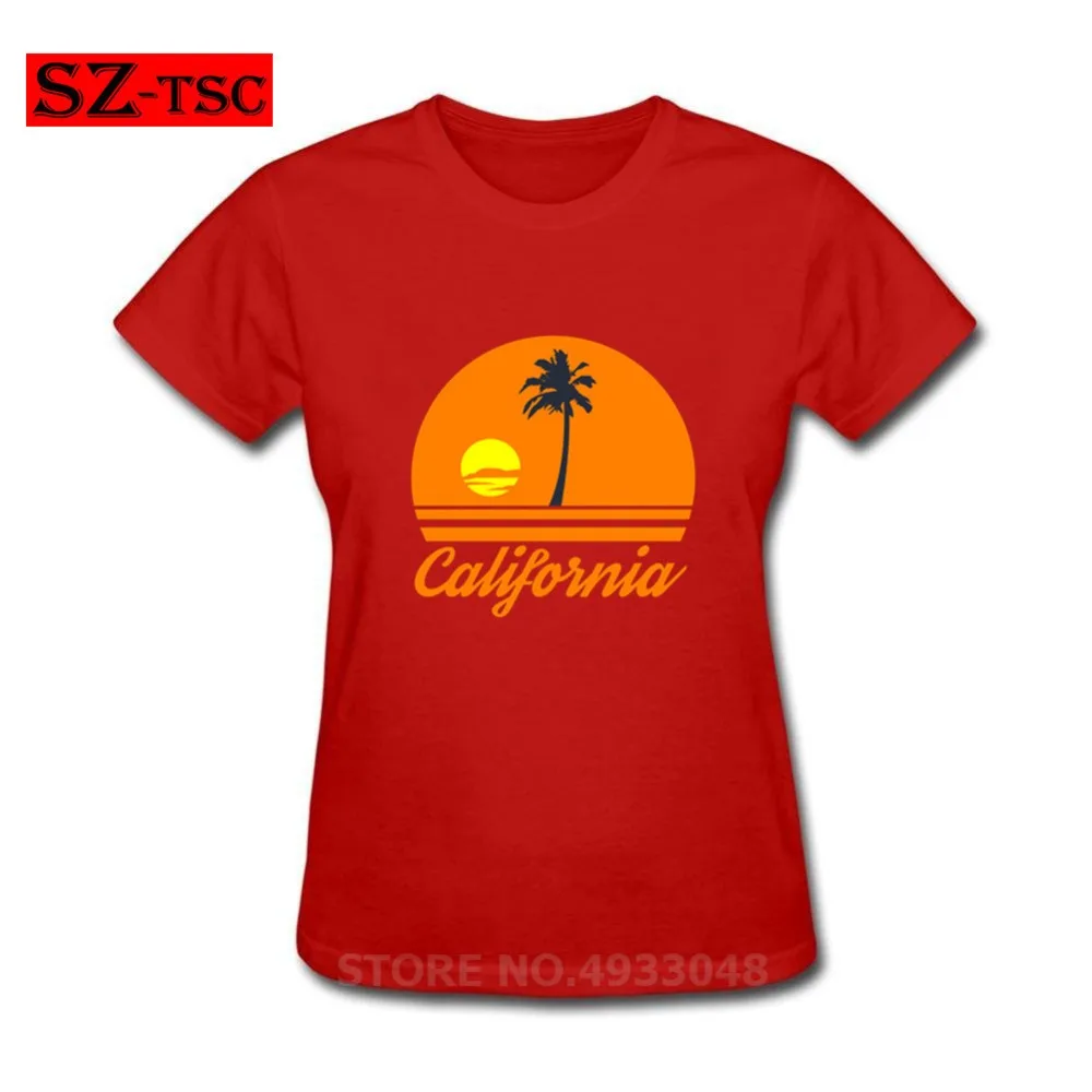 Famicom футболка California футболки "закат" негабаритная уличная футболка рубашка хлопок короткий рукав Забавный принт Женская футболка XXXL