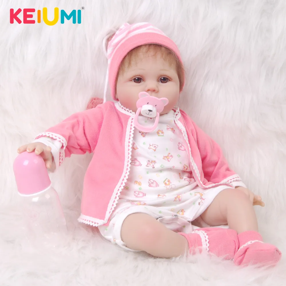 

Realista Reborn Baby Doll 55 cm Baby Toys Baby Reborn Soft Silicone 22'' Reborn Boneca Vinyl For Girl Cloth Body Children Gifts