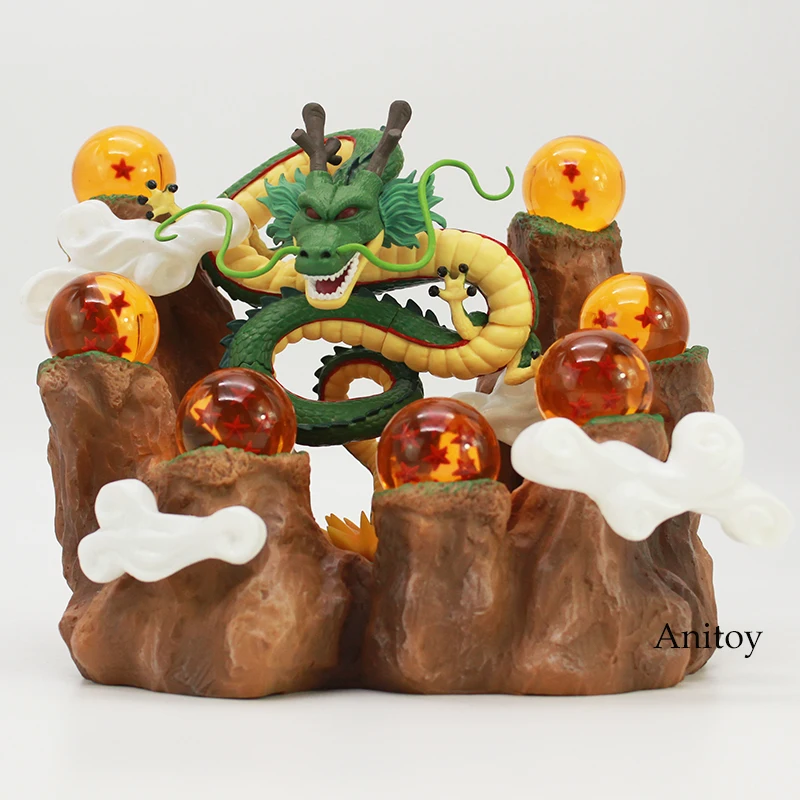 

NEW HOT!!! Dragon Ball Z The Dragon Shenron + Mountain Stand + 7 Crystal Balls PVC Figures Collectible Model Toys