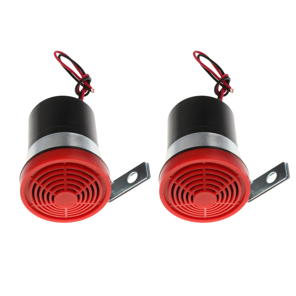 2 Pieces DC 12V/24V Auto Car Backup Reversing Warning Siren Beep Sound Alarms Horns Waterproof Back Up Alarm Horn Red