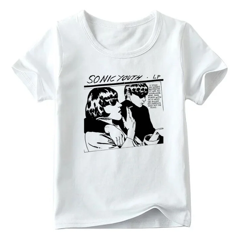 

2019 Sonic Youth Goo Classic Rock Children Tshirt Boys and Girls Summer Short Sleeve White Tops Kids Casual T-shirt,HKP683