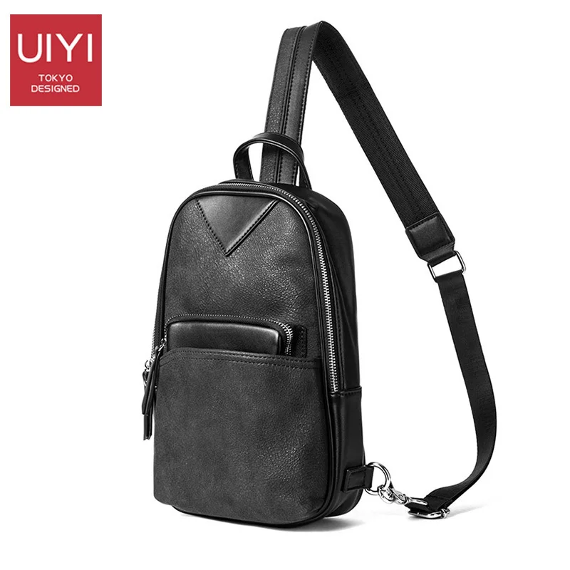 

UIYI Shoulder bag Messenger bag chest bag custom waterproof PU simple fashion sense simulation leather effect