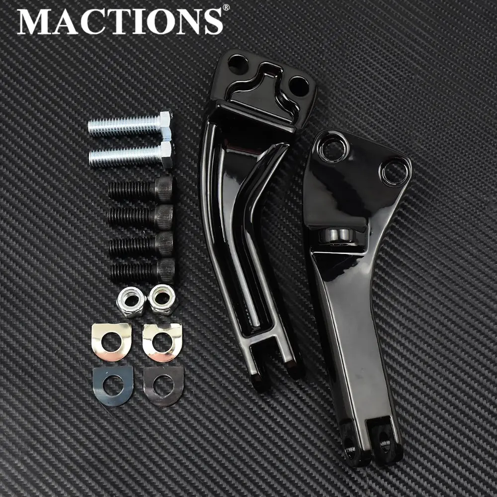 Motorcycle Passenger Foot Peg Mounting Brackets Black For Harley Dyna