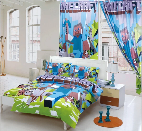 100 cotton font b minecraft b font minions bedding sets kids bed linen with duvet cover