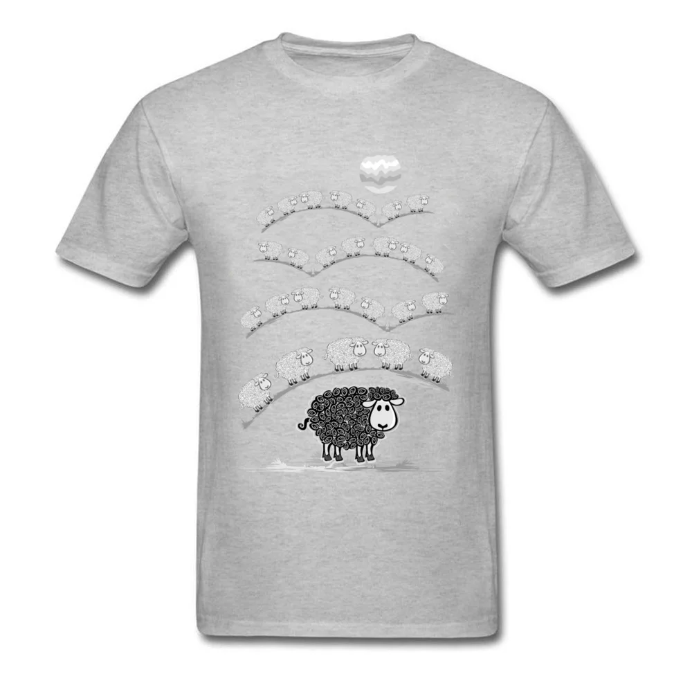 i am black sheep Pure Cotton Funny Tees High Quality Short Sleeve Men's Top T-shirts Print Summer Tee-Shirt O Neck i am black sheep grey