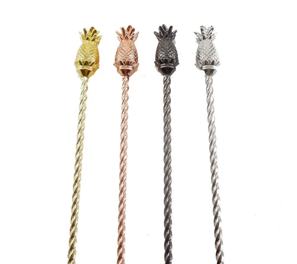 Bar Spoon Pineapple Stainless Steel Mixing Spiral Pattern Bars Cocktail Shaker Bar Spoon Pineapple Stainless Steel Mixing Spiral Pattern Bars Cocktail Shaker